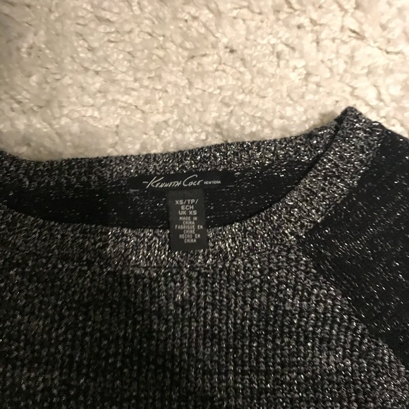 Silver glitter and black knit top - Picture 3 of 3